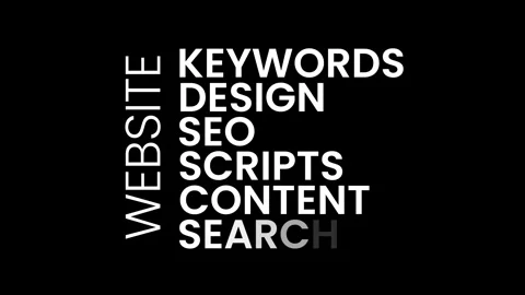 Website words kinetic style text animation isolated on black background Vídeo Stock 330124137