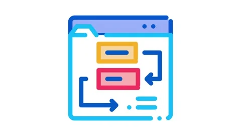Website working process steps Icon Animation Stock Footage 145264546