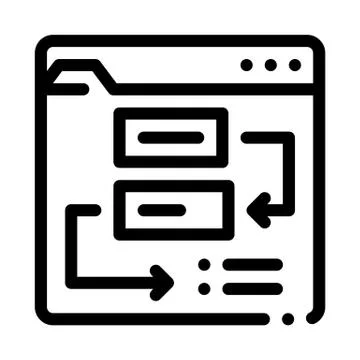 Website working process steps icon vector outline illustration Stock Illustration