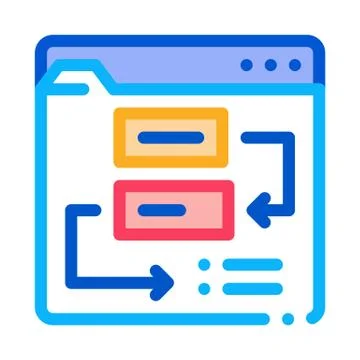 Website working process steps icon vector outline illustration Stock Illustration