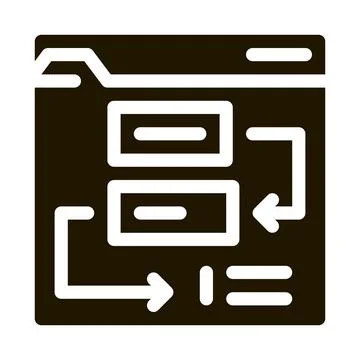 Website working process steps icon Vector Glyph Illustration 스톡 일러스트