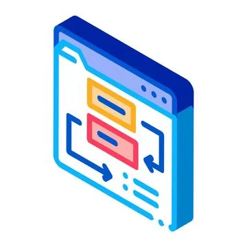 Website working process steps isometric icon vector illustration イラスト素材