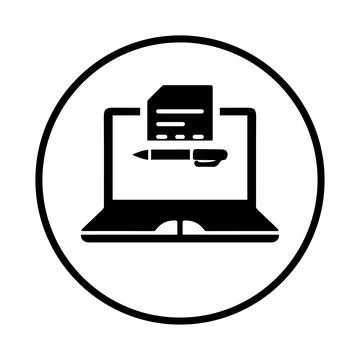 Website, writing, page icon. Rounded black vector design. イラスト素材