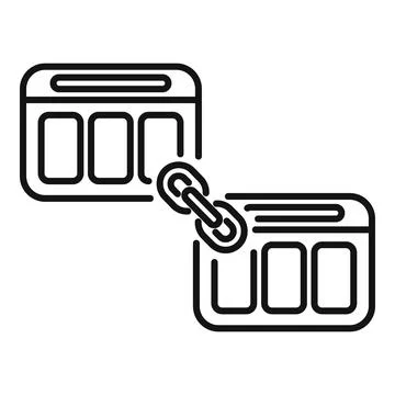 Websites linking together, showing internet backlink and seo concept Stock Illustration