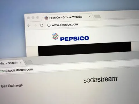Websites of PepsiCo and Sodastream Stock Photos
