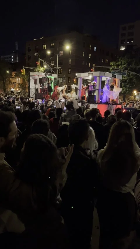 Webster Hall Float at Halloween Parade in New York City, October 31st, 2021 Stock Footage 164190707