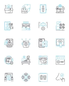 Webstore linear icons set. E-commerce, Online, Marketplace, Shopping, Retail Stock Illustration