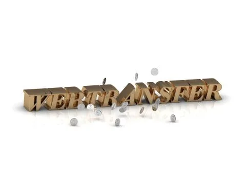 WEBTRANSFER - inscription of gold letters on white background Illustration
