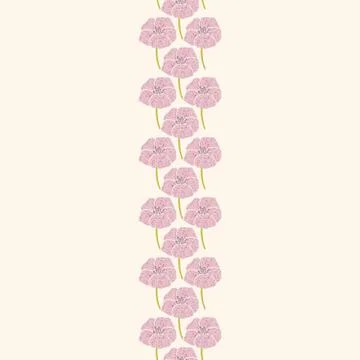 WebVector seamless vertical banner with pink geranium flowers. Stock Illustration