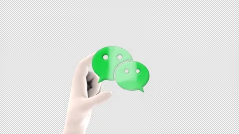 Wechat 3D Icon Loopable Animation With Alpha Channel Stock Footage 236899123