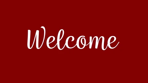Weclome Script Text on a Red Background Video stock 296500408