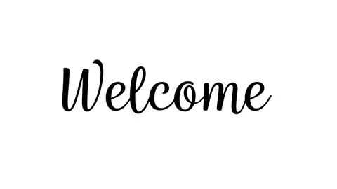 Weclome Script Text on a White Background Video stock 296500501