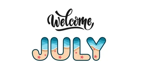 Wecome July text animation 4k Stock Footage 311041848