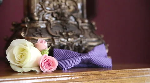 Wedding accessories for the groom Stock Footage 46648248