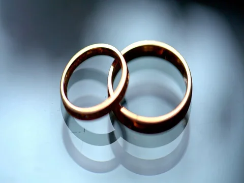 Wedding accessories, ring in the beam of light 스톡 동영상 75563506