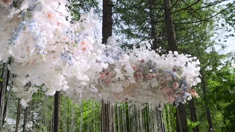 The wedding altar in the forest. Stock Footage 248145798