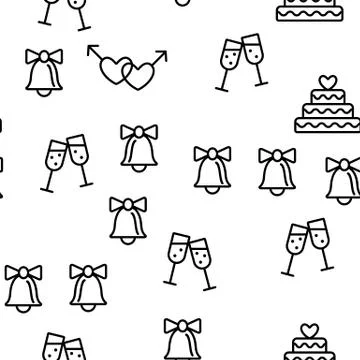 Wedding And Engaging Vector Seamless Pattern Illustrazione stock