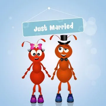 Wedding of ants Stock Illustration