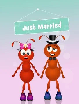 Wedding of ants Stock Illustration