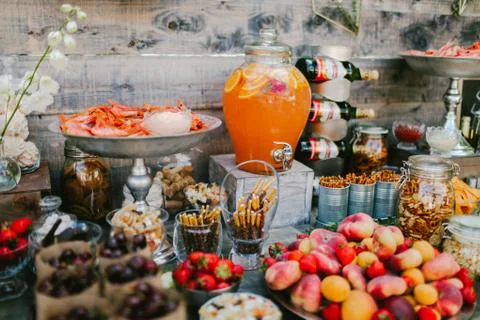 Wedding appetizers for the guests Stock Photos