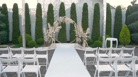 Wedding arch in boho style Stock Footage 163157387