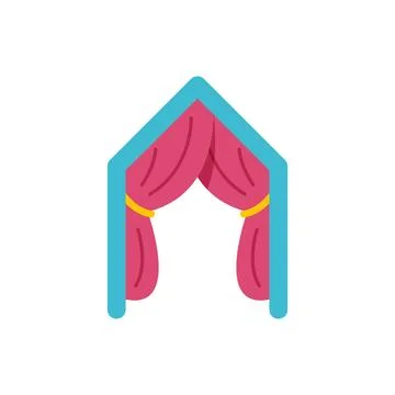 Wedding arch canopy with pink drapes icon Stock Illustration