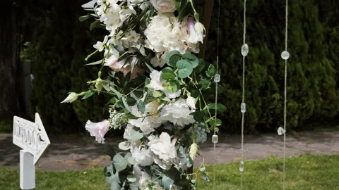 Wedding arch for the ceremony. Decor elements. 動画素材 208694987