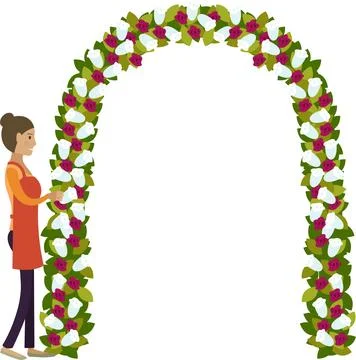 Wedding arch decoration vector icon isolated on white Stock Illustration