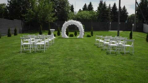 Wedding arch drone view in 4K resolution. Stock Footage 170567587