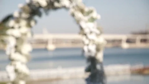 Wedding arch with flowers Stock Footage 71454909