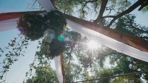Wedding Arch with Flowers Stock Footage 98611557