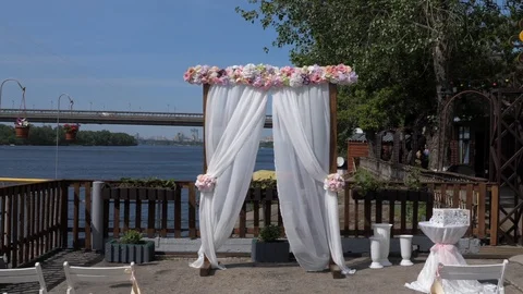 Wedding arch. Stock Footage 116350336