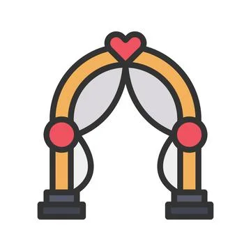 Wedding Arch Icon Image. Stock Illustration