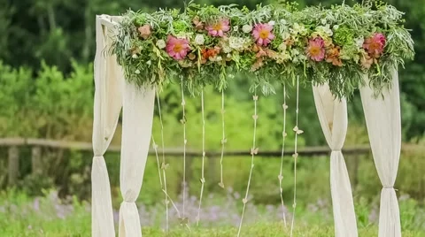 Wedding Arch At Nature Stock Footage 55403066