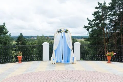 Wedding arch outside Stock Photos