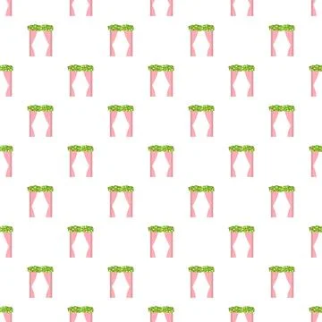 Wedding arch pattern with pink floral decorations Stock Illustration