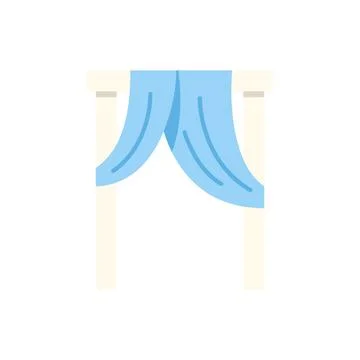 Wedding arch structure with blue decorative curtains Stock Illustration