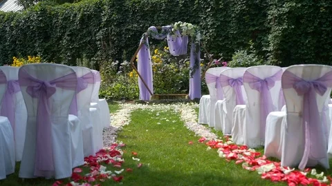 Wedding Arch for Wedding Ceremony Stock Footage 116362202
