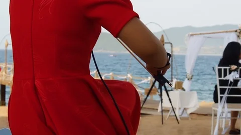 Wedding arkest on the beach Stock Footage 91144529