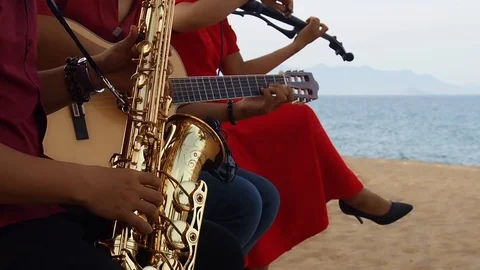 Wedding arkest on the beach Stock Footage 91144565