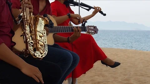 Wedding arkest on the beach Stock Footage 91144591