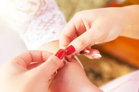 Wedding attributes of brides. wedding accessories. wedding trifles Stock Photos