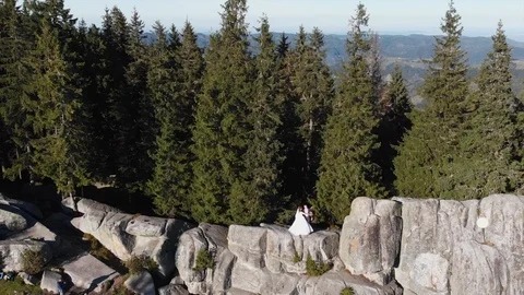 Wedding in the autumn mountains Stock Footage 127184807