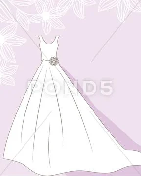 Wedding background with dress Stock Illustration