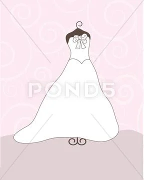 Wedding background with dress Stock Illustration