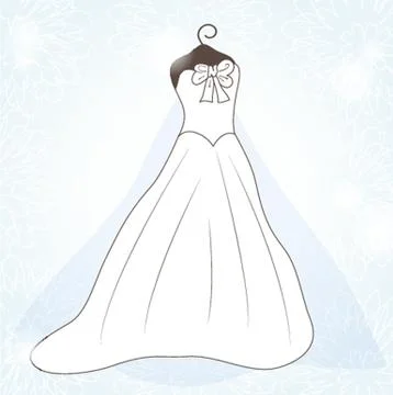 Wedding background with dress Stock Illustration