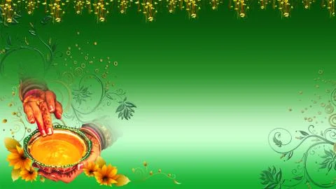 Wedding Background, Haldi, Green Stock Illustration