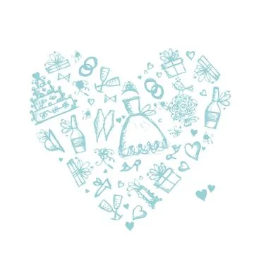 Wedding background, heart shape for your design Stock Illustration