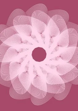 Wedding background template with white outline fantasy flower shape on dark pink Stock Illustration