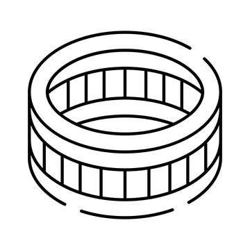 Wedding band icon symbolizing commitment and union Stock Illustration
